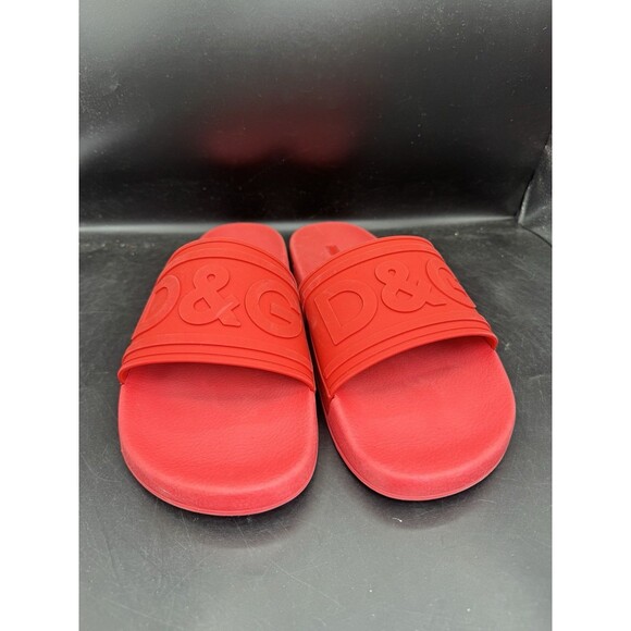 Dolce & Gabbana Slides \'Embossed Logo - Red\' Men’s Size 46 EUR / US 13 main image 14